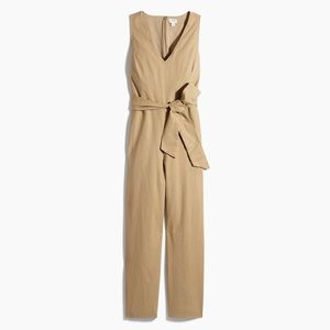 JCrew Linen-Cotton V-Neck Jumpsuit